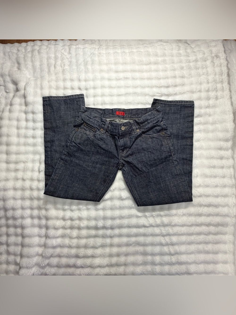 HUGO BOSS RED LABEL Men's Dark Wash Indigo Straight-Leg Jeans Slim Size 27/34